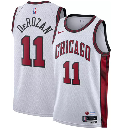 Men's Chicago Bulls #11 DeMar DeRozan White 2022/23 City Edition Stitched Basketball Jersey